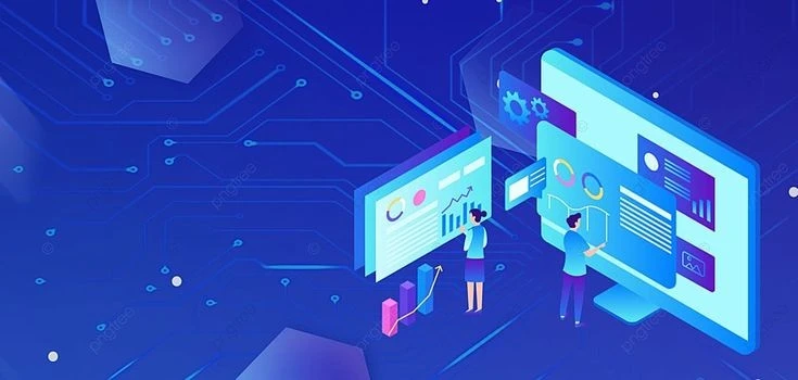 a picture with two cartoon person facing to the wall that has social media and computer web development