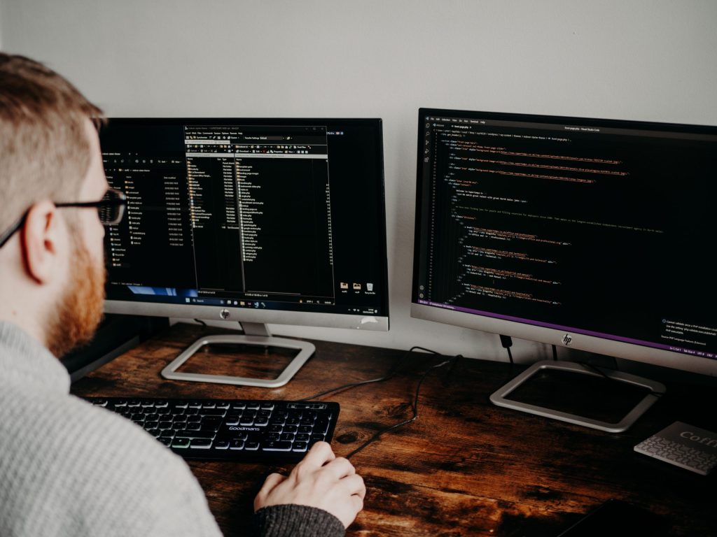 developer building a custom web development solution